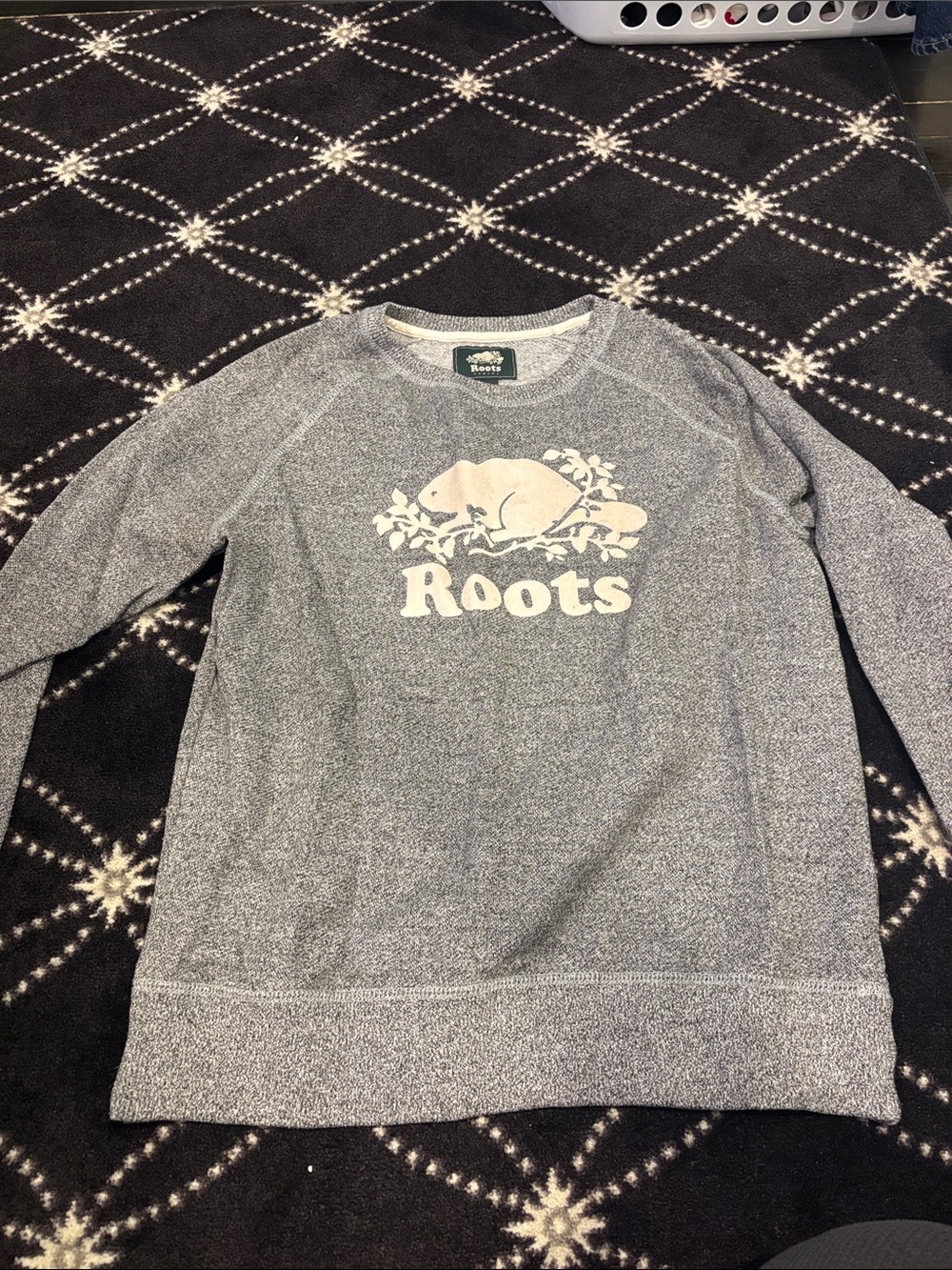 Roots Grey Heather Sweatshirt with Cream Logo